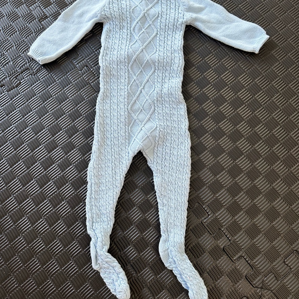 Cozy Blue Knit Kids One Piece